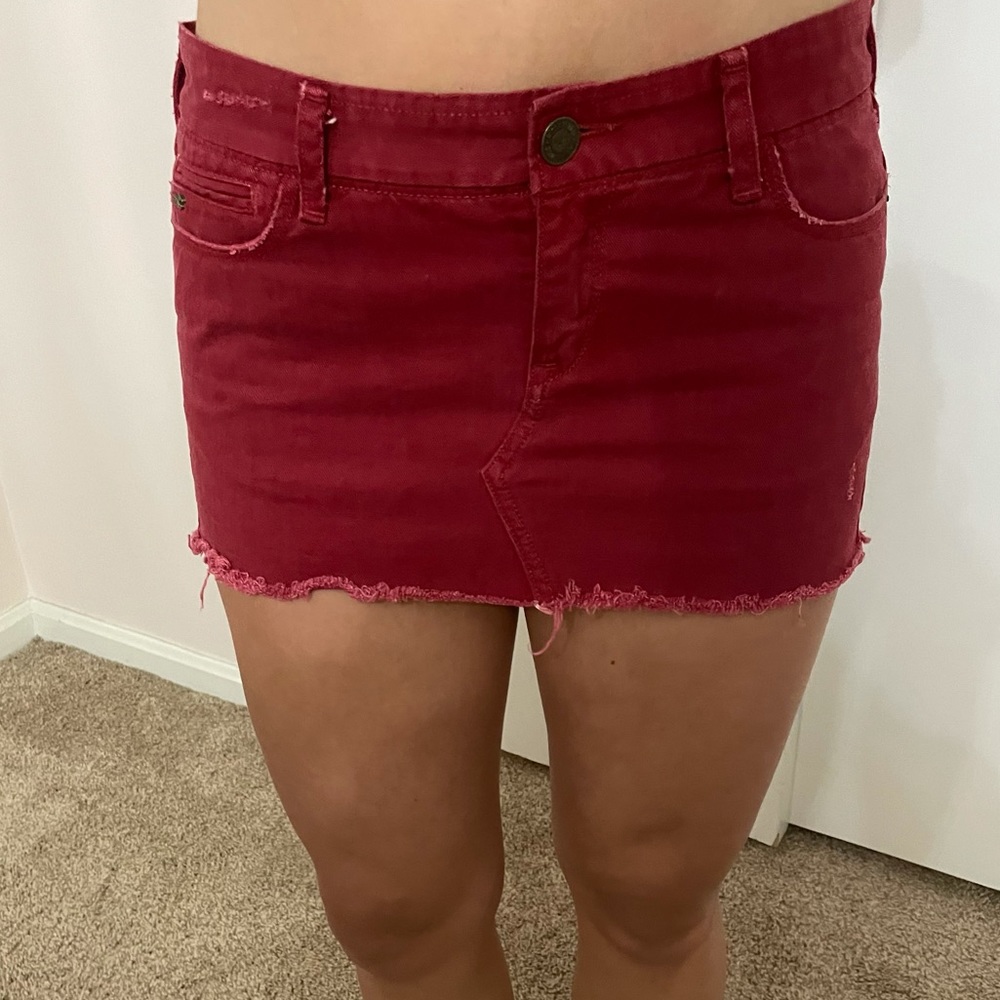 Hollister red mini skirt